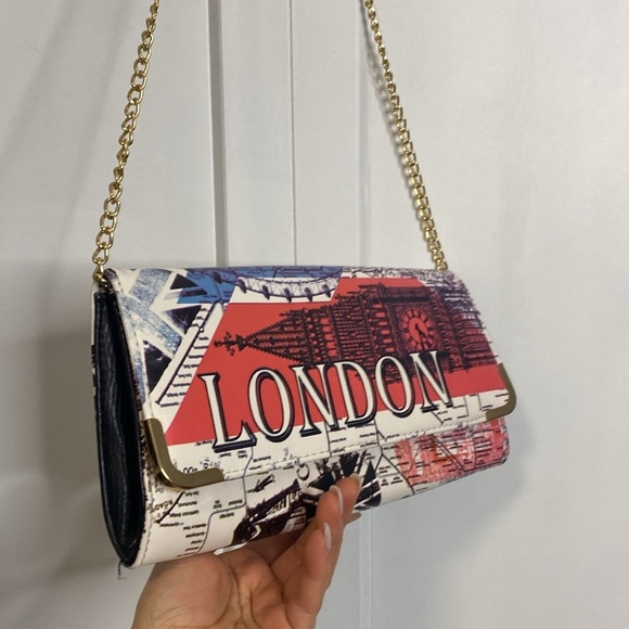 ALDO Unique London Print Clutch Bag - Red blue white - crossbody - Picture 4 of 7